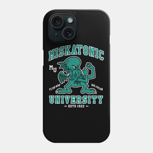 Miskatonic University Cthulhu Mascot - Vintage Distressed Creepy Cute Lovecraft Phone Case by Nemons