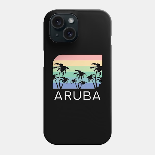 Aruba Island Beach Retro Vintage Vacation Souvenir Flag Phone Case by Shirtsurf