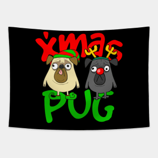 xmas pug Tapestry