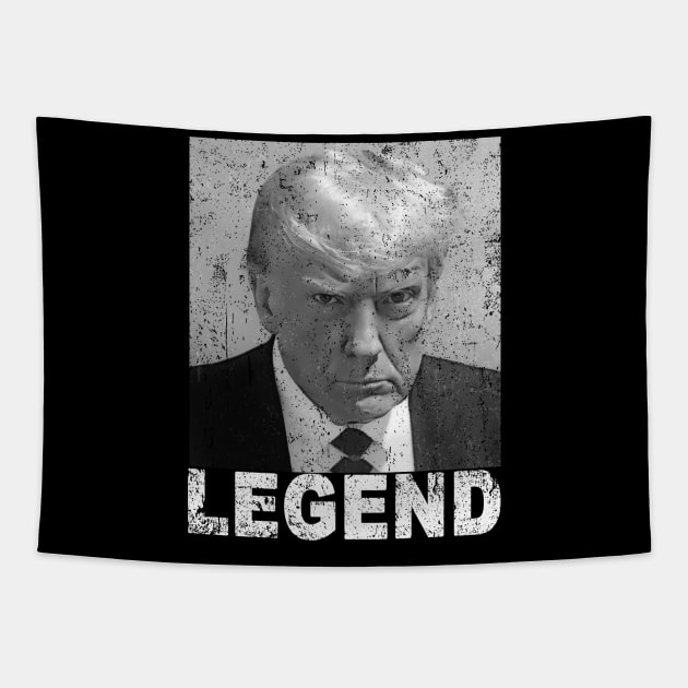 Donald Trump Mug shot Legend Tapestry by glaucomaegford