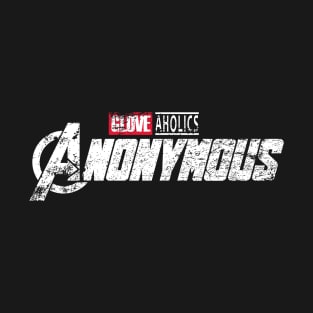 Gloveaholics Assemble (red box white text) T-Shirt