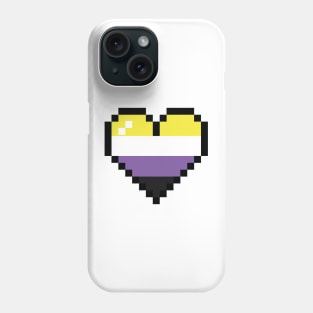 Non binairy 8 bit heart Phone Case