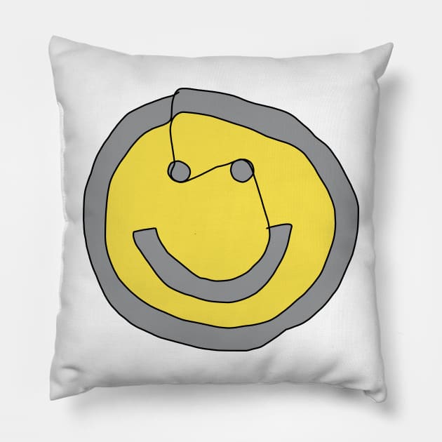 Minimal Round Face Pillow by ellenhenryart