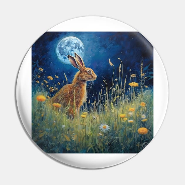 Moonlit Reverie: The Hare's Serenity 03 Pin by thewandswant