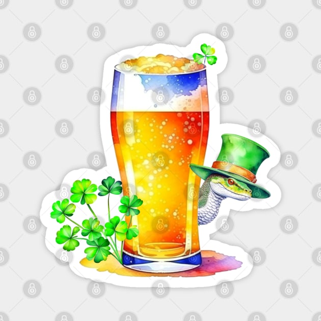Irish Snakes & St. Patrick's Day Beer Magnet by HolidayBug