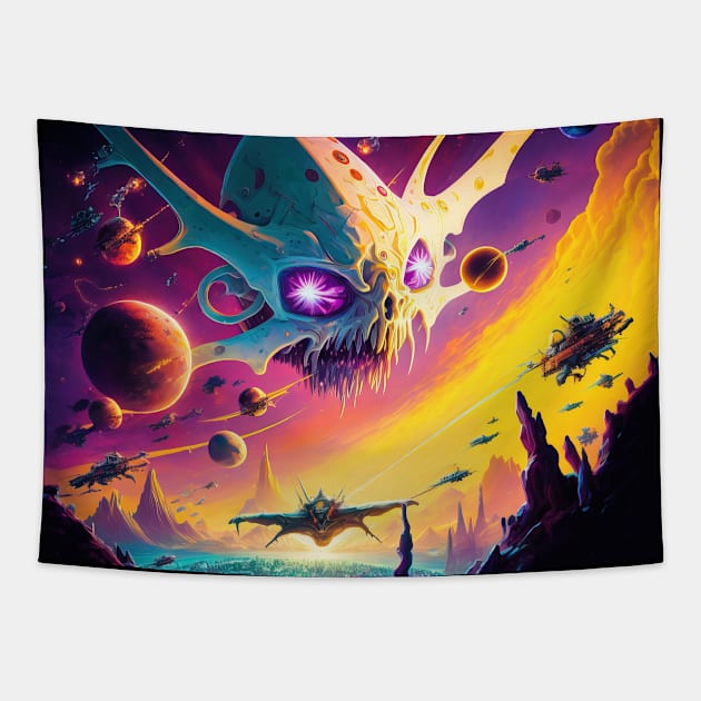 Menacing alien invasion - Mind Blowing Moment #8 Tapestry by yewjin