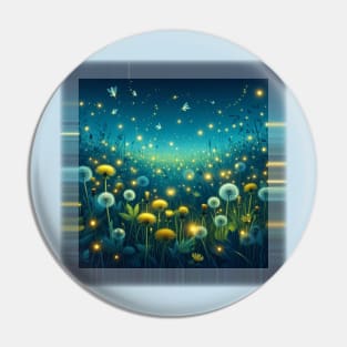 Dandelions and Fireflies Pin
