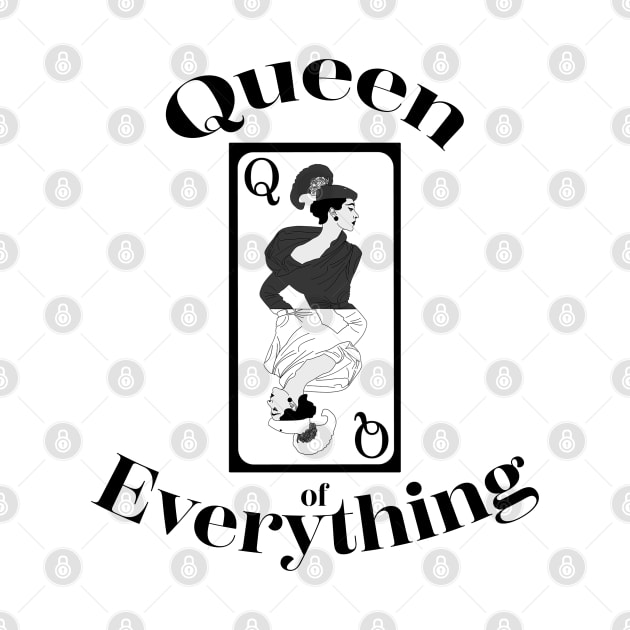 Queen of Everything tee, Custom t-shirt, Positive top, Goddess shirt, Alt clothing, Playing card tee, Queen card, Strong woman, Empowerment by AYar