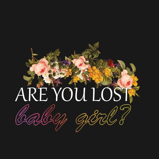 365 days - Are you lost baby girl (spring flowers and rainbow outline) | Michele by Vane22april