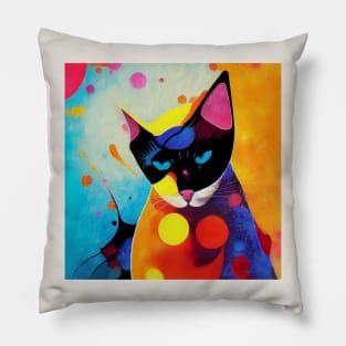 Abstract Cat Pillow