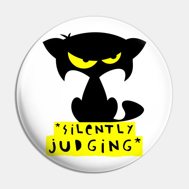 Funny black cat T-shirt – Silently judging (Mozart) Pin by LiveForever