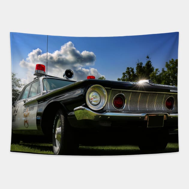 plymouth - police car Tapestry by hottehue