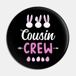 Easter cousin crew with bunnies and pink eggs Pin