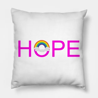 HOPE with rainbow Pillow