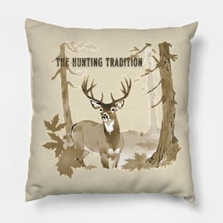 The Hunting Tradition - Sepia Deer Pillow