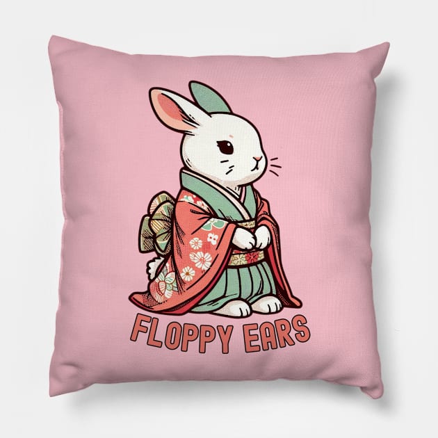 Cute rabbit wit kimono Pillow by Japanese Fever