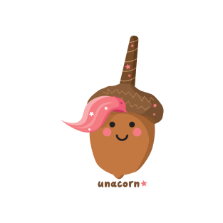 Cute Pink Haired Unacorn (Unicorn/Acorn) T-Shirt