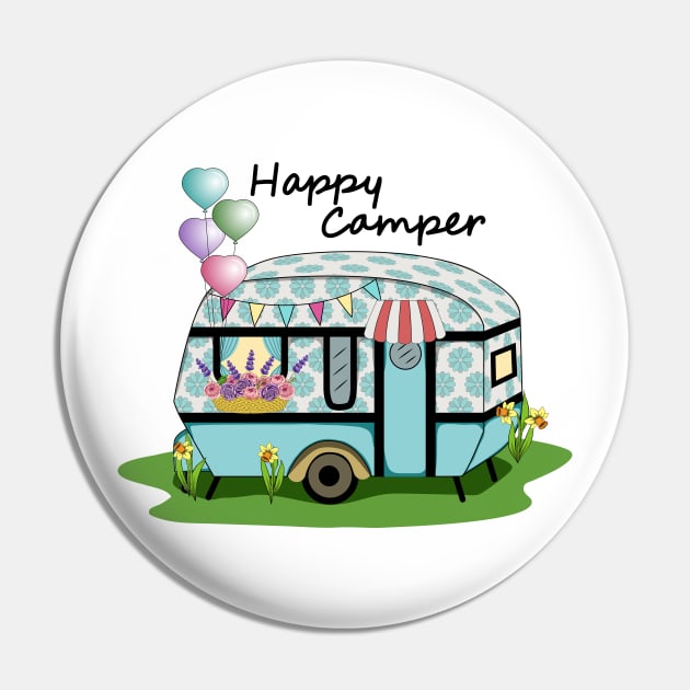 Happy Camper Pin by Designoholic