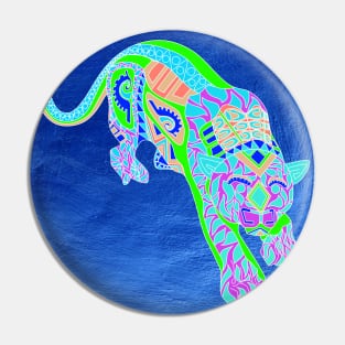 fluorescent tiger cat in mandala ecopop Pin