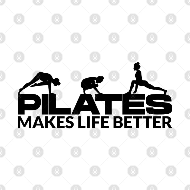 Pilates Makes Life Better - Pilates Lover - Pilates Quote by Pilateszone