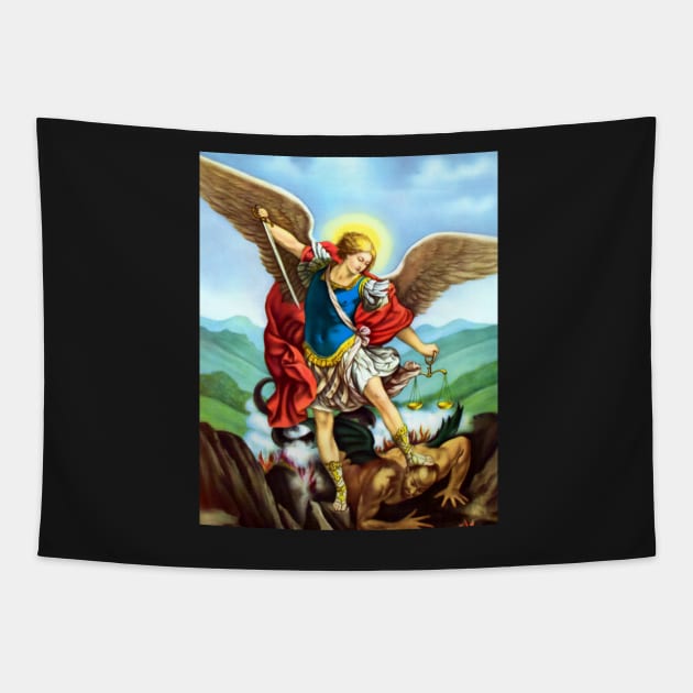 St Michael the Archangel Angel Catholic Saint Tapestry by hispanicworld