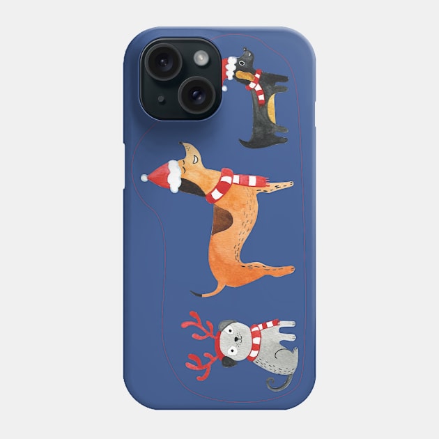 Christmas dogs Phone Case by holidaystore