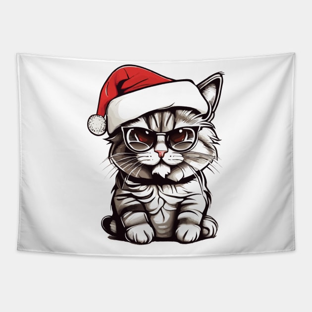 Cat-Christmas Tapestry by DewaJassin