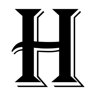 Black letter H in vintage style T-Shirt