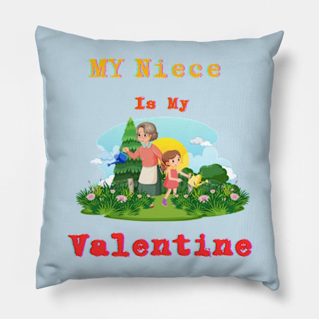 Niece's Joy Tee: Spread Happiness with Your Niece this Valentine's Day Pillow by Oasis Designs