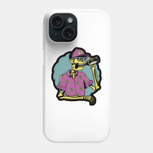 Skeleton drunk summer Phone Case