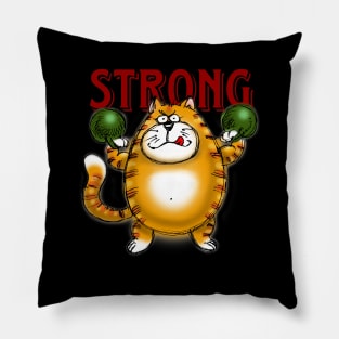 Be STRONG Muscle Cat Pillow