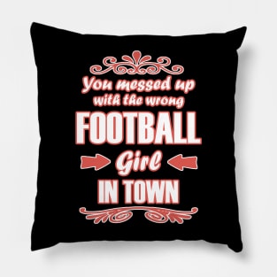 American Football Player Champion Girls Saying Pillow