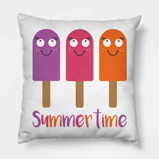 Happy Smiling Summertime Ice Cream Lollies Pillow