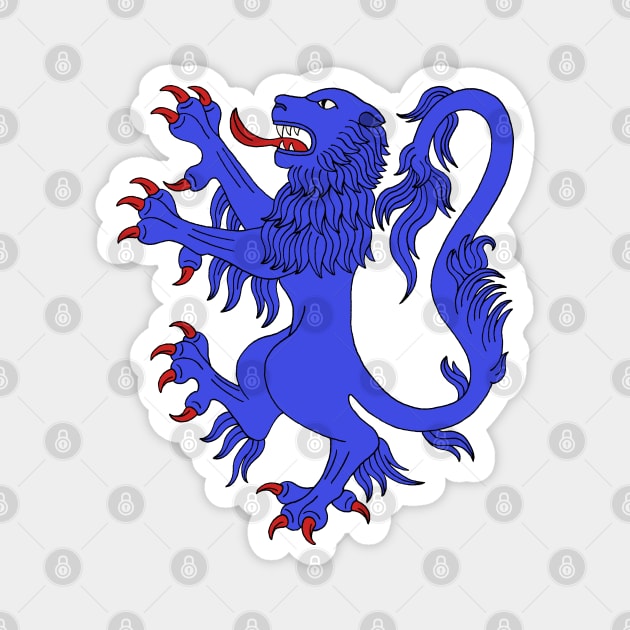 Lion Rampant Azure Magnet by AzureLionProductions