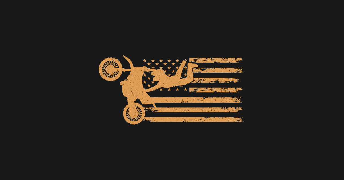 Dirt Bike Motocross Rider American Flag Distressed - Dirt Bike Motocross Rider American Flag