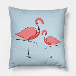 Minimal Flamingo Line Art Pillow