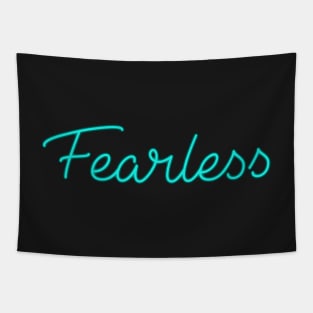 Neon Fearless Sign Art Tapestry
