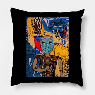 R2D2 NFT - Unique Traits with Puppet Mask and Street Art Background Pillow