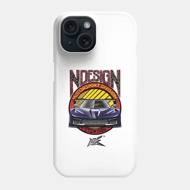 corvette c8 stingray widebody violet Phone Case by naquash