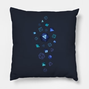 It's raining dice! | In blue Pillow