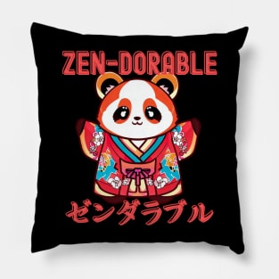 Zen-dorable red panda Pillow