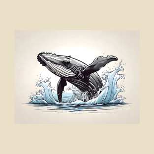 Humpback whale Cartoon Illustration T-Shirt