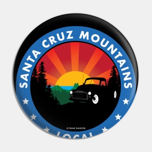 Santa Cruz Mountains Local Red White and Blue Pin