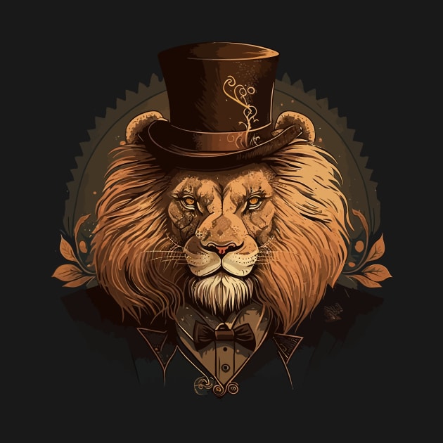 Lion wearing top hat by K3rst