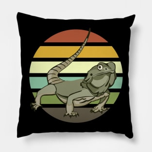 Chinese Water Dragon Portrait on Sunset Pillow