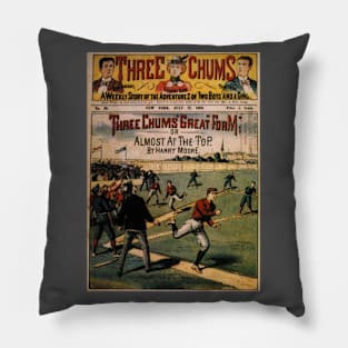 Vintage Sports Baseball Three Chums Magazine Cover Pillow