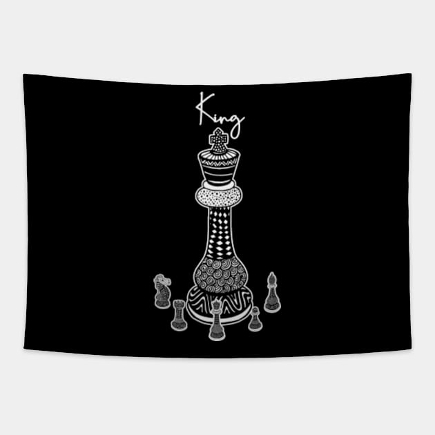 Chess Player King Tapestry by letnothingstopyou