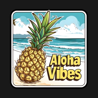 Tropical Beachside Bliss with 'Aloha Vibes' T-Shirt