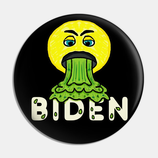 Funny Anti Biden Vomiting Emoji Pin by Mark Ewbie