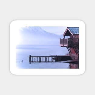 Ullswater Boathouse in Snow Magnet